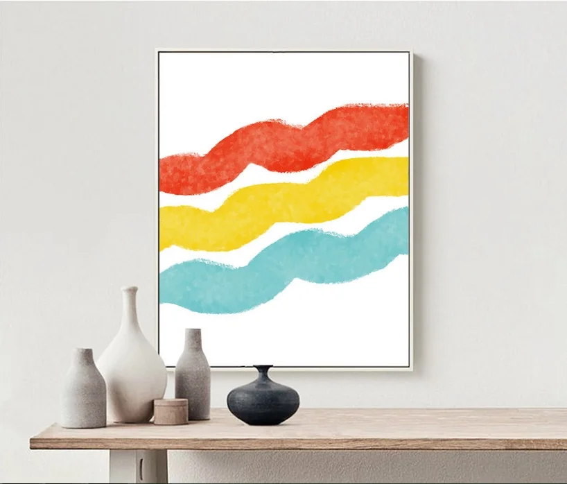 Скандинавские абстрактные пульсационные цветные блоки картинки настенная