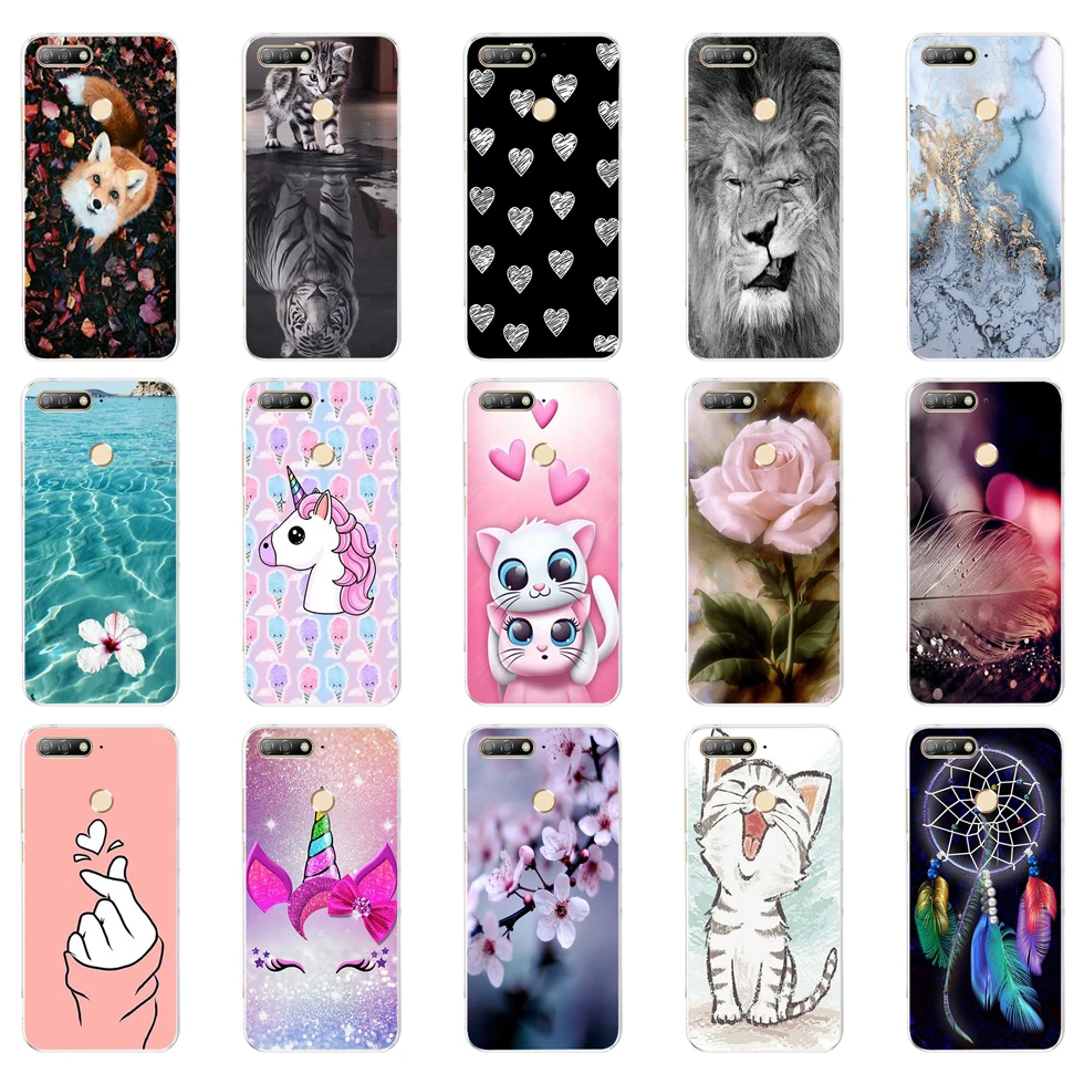 For Huawei Honor 7C Case Cover 5.7" Soft TPU Silicone Bumper Honor 7C Cases for Huawei Honor 7C AUM-L41 Phone Case Back Cover 4