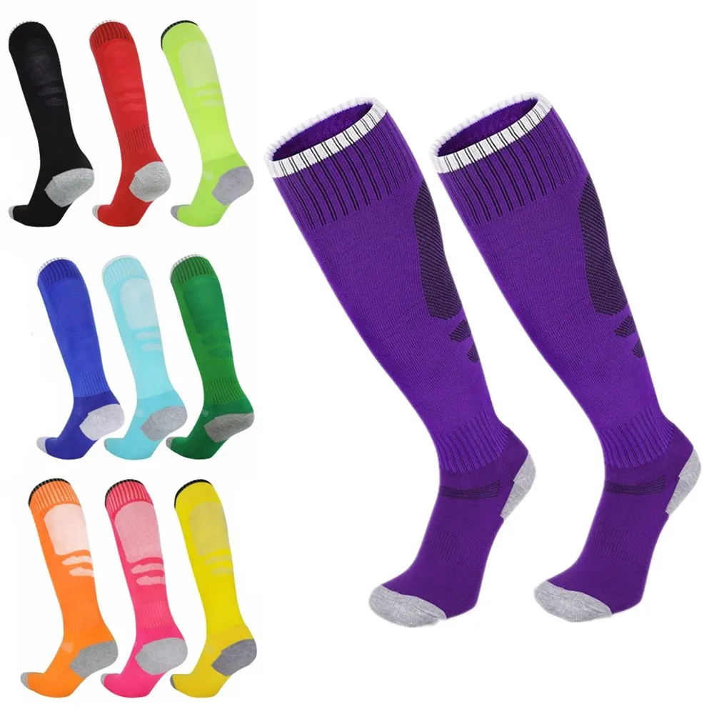 

6Pairs Boys Girls Football Socks Student Youth Over The Knee Stockings Thick Towel Bottom Non-Slip Adult Soccer Socks Wholesale