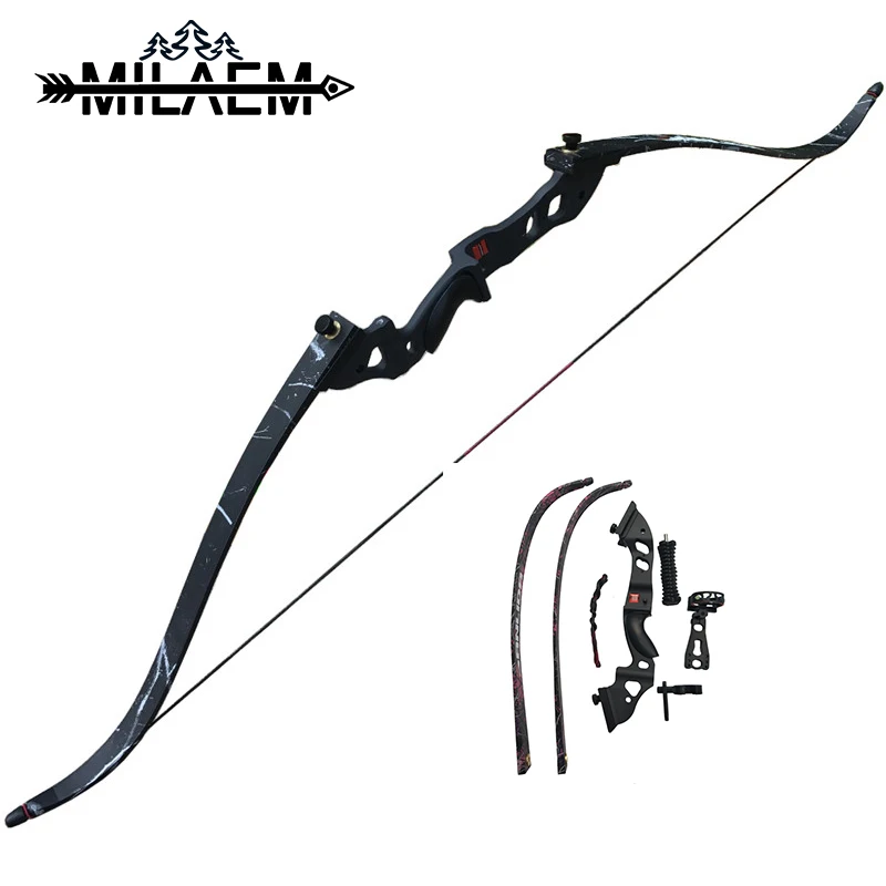 

1 PC 60" Hunting Recurve Bow 45 lbs Right Hand Maple Wooden Handle Takedown Bow For Archery Shooting Sports Training Accessories