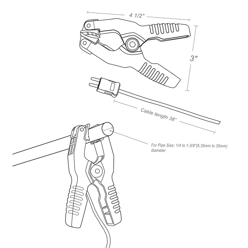 Фототрубный зажим термометр измерение температуры свинцовый К-тип термопара-40 ~