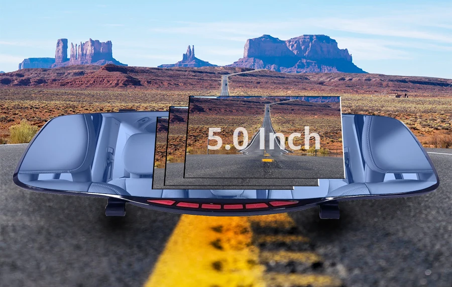 E-ACE A27 5,0 дюймов автомобильная видеокамера 1080P FHD Регистратор Автомобильный видеорегистратор Передняя и зеркало задней камеры Dvr Автомобильная видеорегистратор
