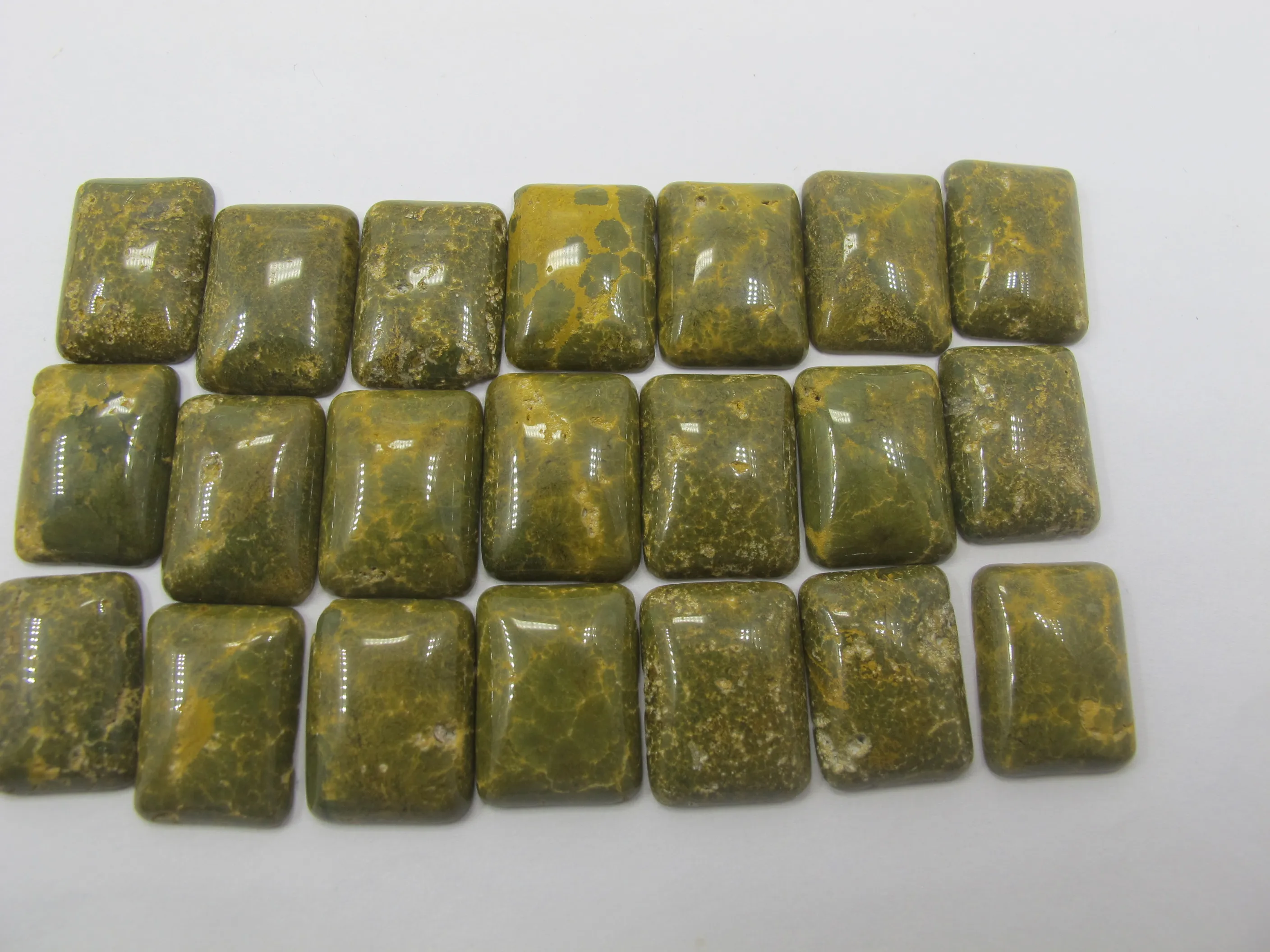 

Natural Yellow Ocean Jaspe r Stone Bead Cabochon 15x20mm Rectangle Cabochon Ring Face Pendnat 10pcs/lot