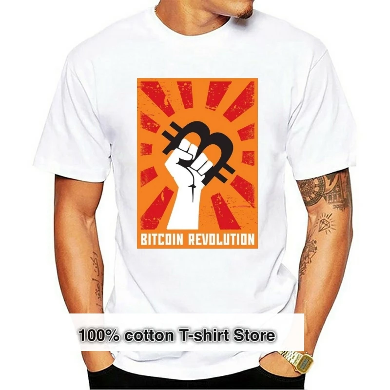 

Bitcoin T-Shirt Revolution Cryptocurrency Tee Shirt Plus Size Tops