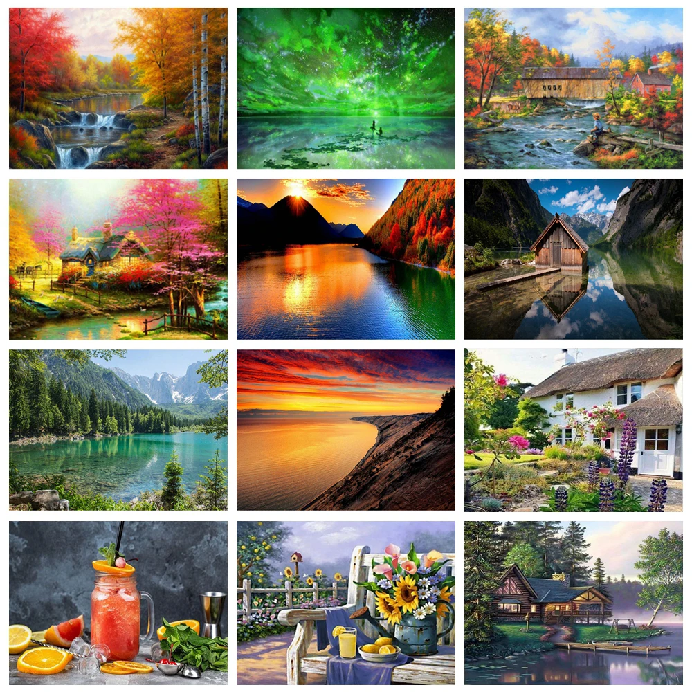 

Алмазная живопись стразы, пейзаж, картина, вышитый пейзаж, подарок, мозаика, пейзаж, вышивка крестиком, набор для украшения дома