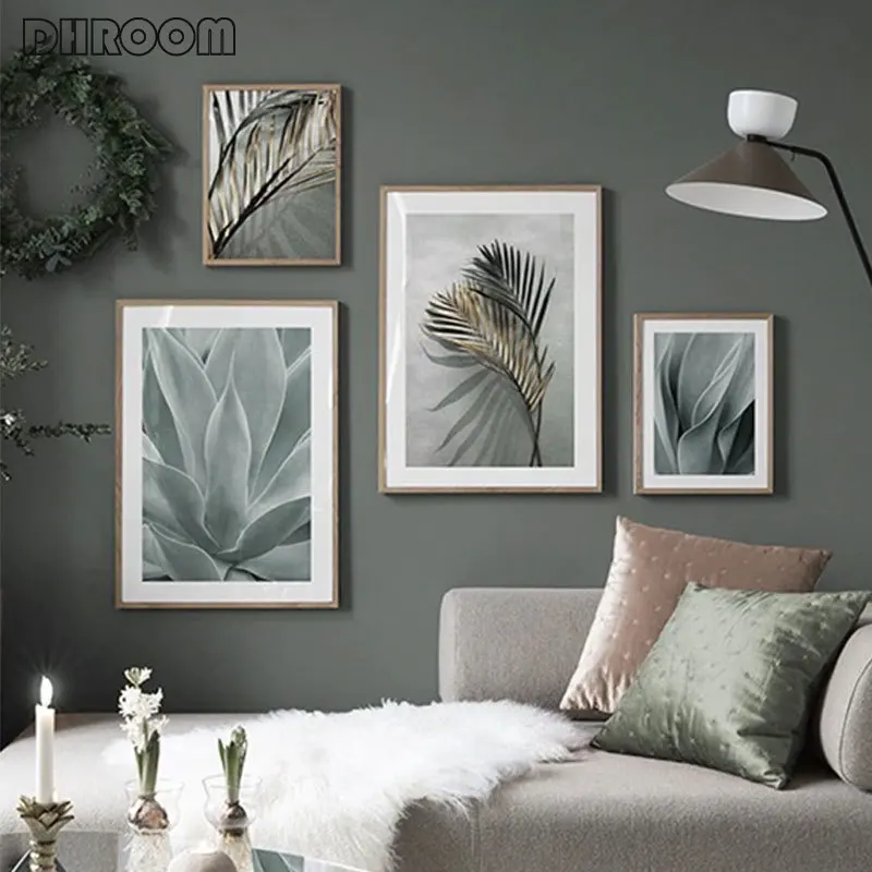 

Golden Palm Plant Canvas Painting Agave Leaves Poster Nordic Wall Art Print Scandinavian Decoration Picture Artwork Home Decor