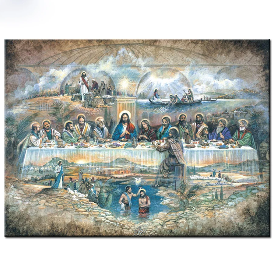 

Full Round Diamond Embroidery Jesus Last Supper 5D DIY Diamond Painting Full square 5d mosaic music pictures pastes hobby gift