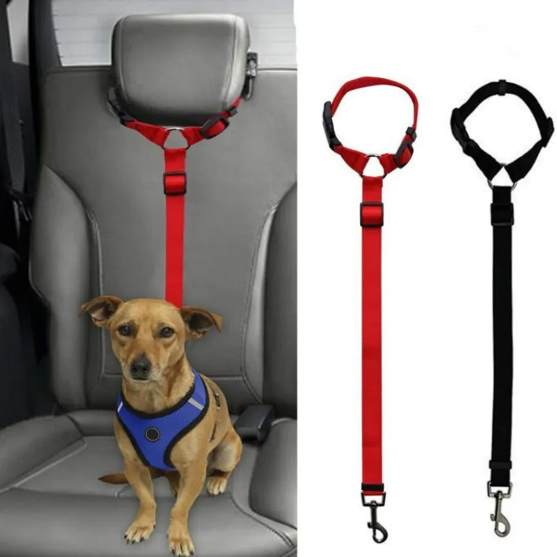 

Dog Stuff Practical Dog Cat Lead Harness Strap Dog Stroller Travel Seat Clip Cat Carrier Leash Belt Pet Car Safety Adjustable