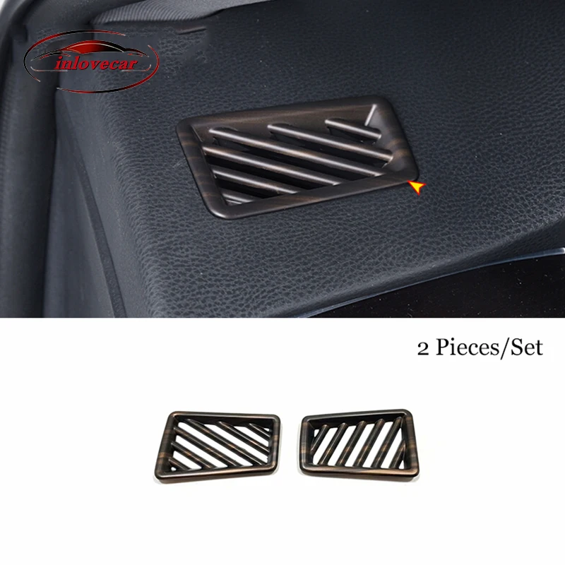 

ABS Wood grain Car Dashboard Front Small Air Conditioner Outlet AC Vent Cover Trim For Toyota Avalon 2019 2020 Accessories 2 PCS