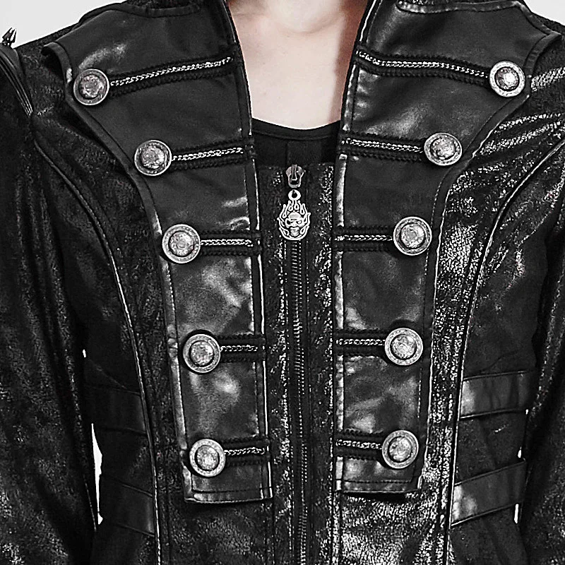 Панк рейв женская готическая искусственная кожа крутое пальто стимпанк