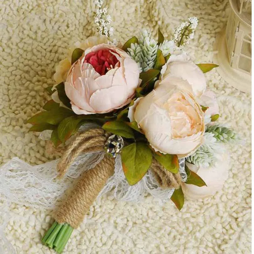 Букет невесты из искусственных цветов букет роз с кристаллами цвет белый