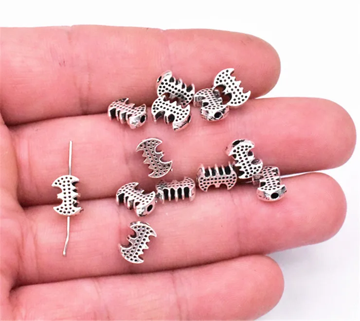 

9*7mm 30pcs Antique Silver Plated Bat Pendants Making DIY Handmade Jewelry