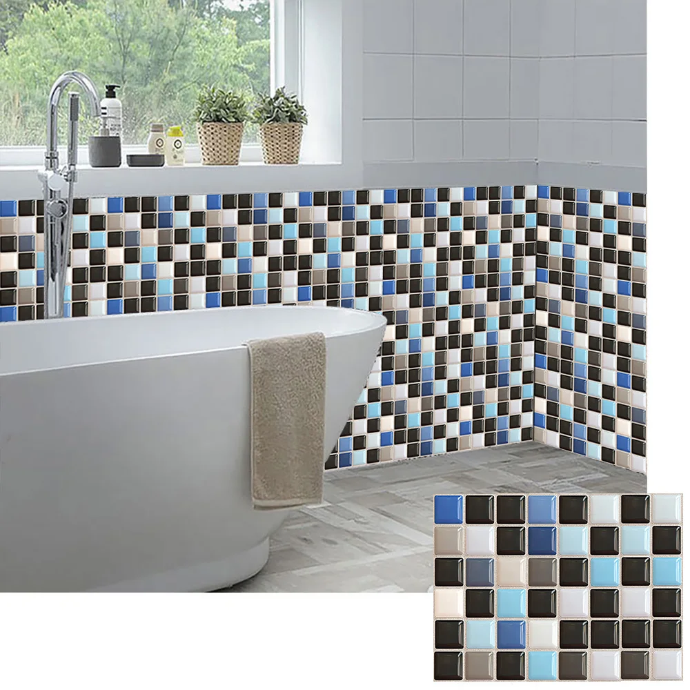 Плоская мозаичная плитка 10 шт. настенная наклейка с принтом 2D переводная Крышка