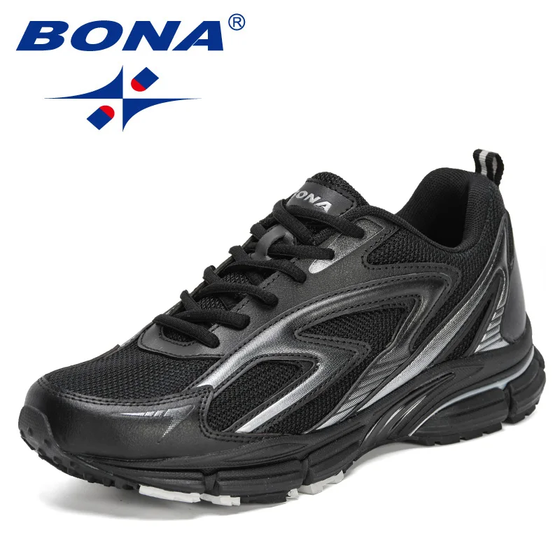 

BONA 2021 New Designers Training Sneakers Men Mesh Tennis Sports Shoes Man Outdoor Running Shoes Non-slip Wear-resistant Male