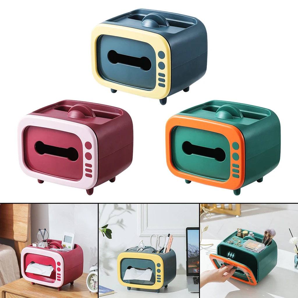 

TV Tissue Box Cover Napkin Holder for Living Room Bathroom Office Decor