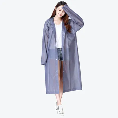 FGHGF Moda EVA kadыn ya【murluk Kalınlaşmış Su gechirmez yagpurluk kadninlar Temizle zaffefaf Kamp Su gechirmez ya【murluk takgim Elbise - Цвет: gray