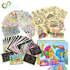Блокнот для рисования Magic Scratch Art, 20 шт.10 шт., карточки для раннего обучения, творческие игрушки для рисования для детей, GYH