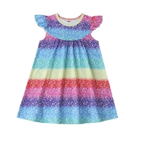 kidswant toddler girl clothes creative rainbow stars pattern fly sleeve summer dresses infant casual clothing from 3m to 24m