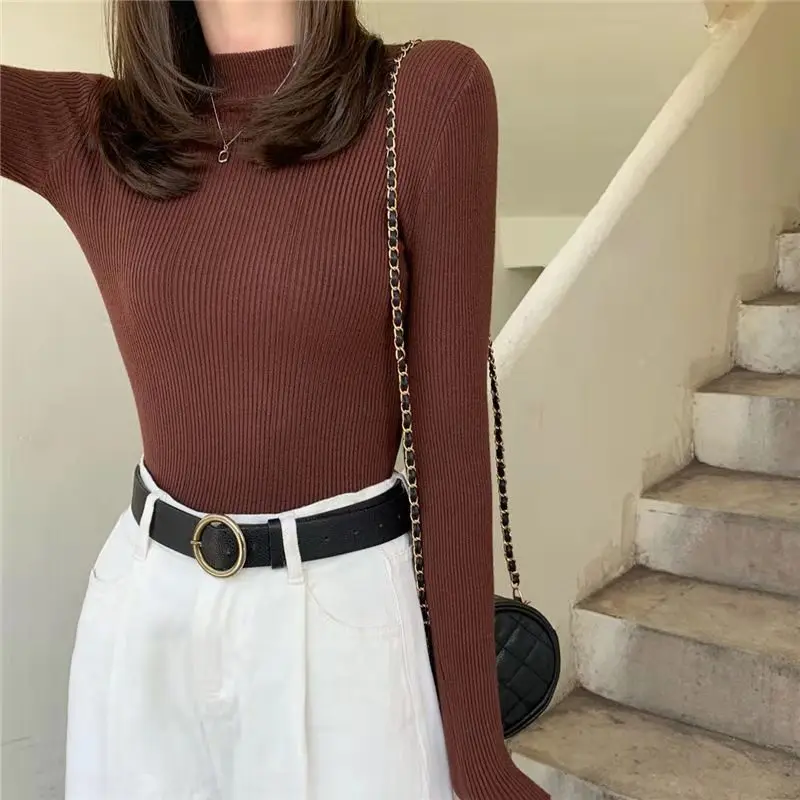 

Korean Fashion Women's Sweater Pull Femme Turtleneck Slim Ladies Sweater Autumn Winter Clothes Women Pullovers Long Sleeve Top