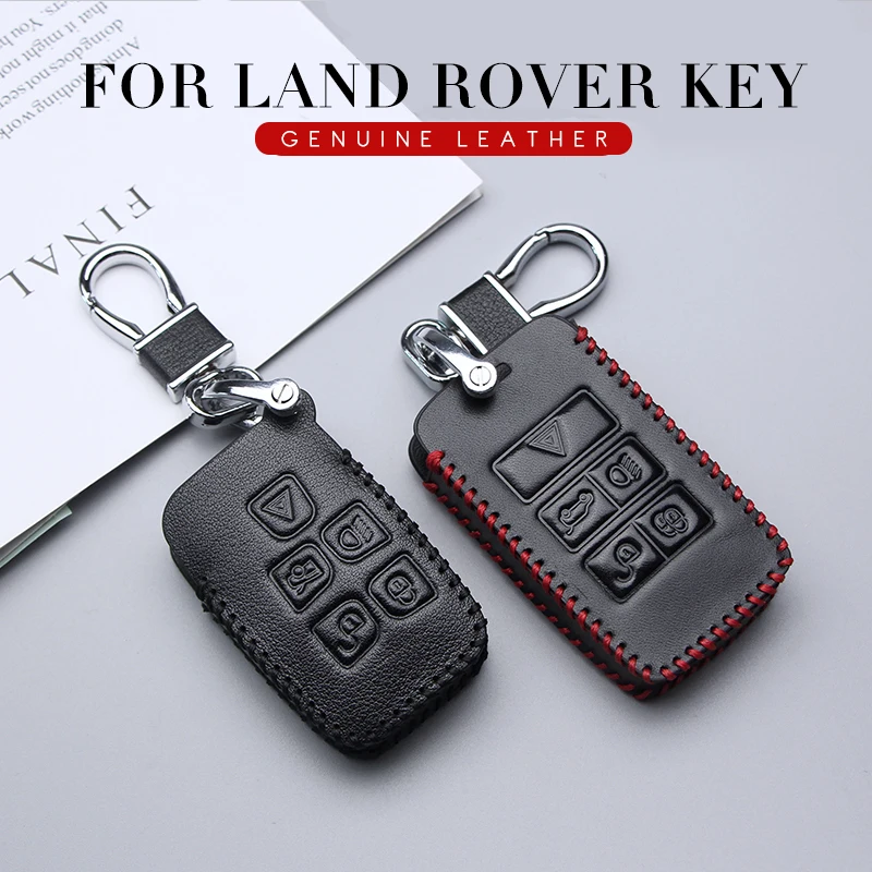 

Leather Car Key Case Fob Cover For Land Rover Range Rover Sport Freelander 2 Defender Discovery 4 Evoque For Jaguar XF XJ XK Key