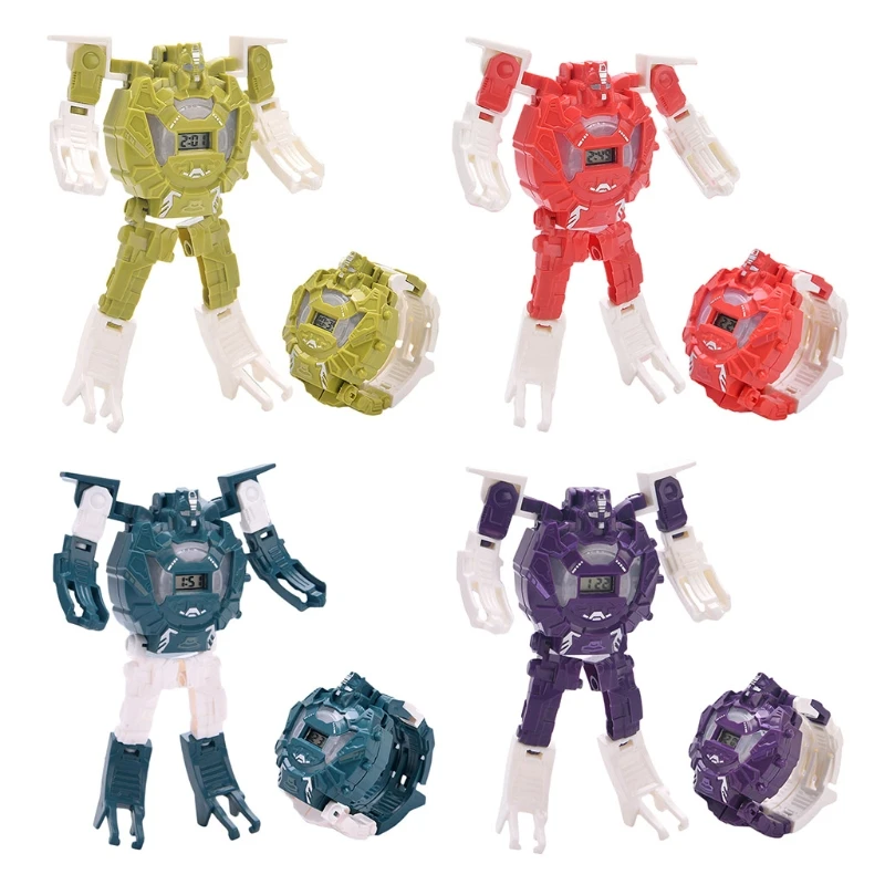 

Kids 2 in 1 Deformation Robot Watch Toys Luminous Electronic Robots for Children Boys Girls Gift