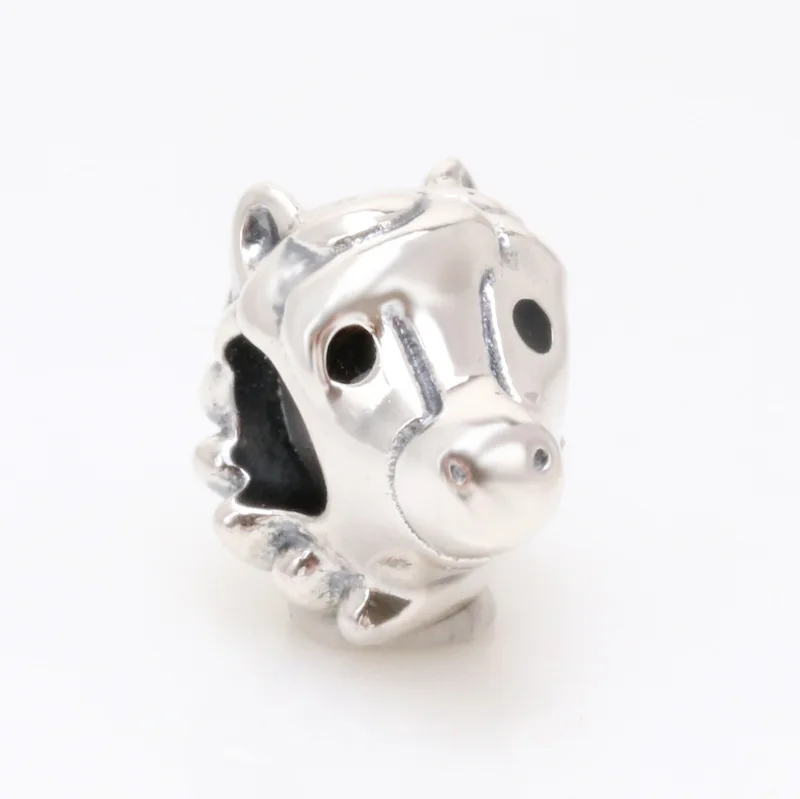 

Genuine 925 Sterling Silver Fashion Pony Charm fit Original bead Bracelet Jewelry Making DIY Gift