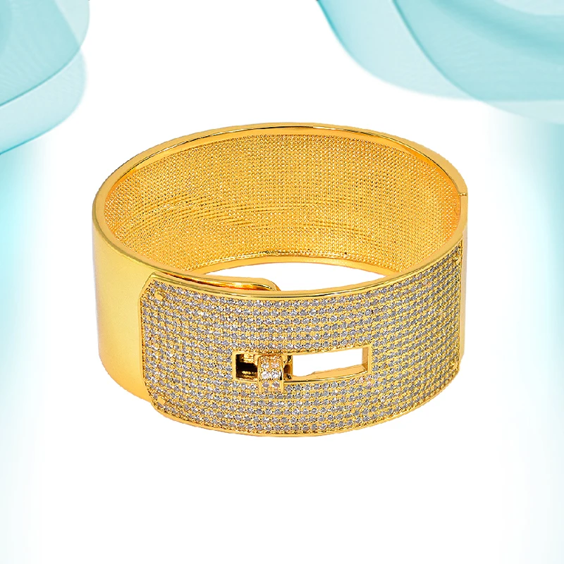 

Медные браслеты для женщин, Позолоченные Модные ювелирные изделия, милые элегантные стильные женские браслеты с бриллиантами, роскошные ди...