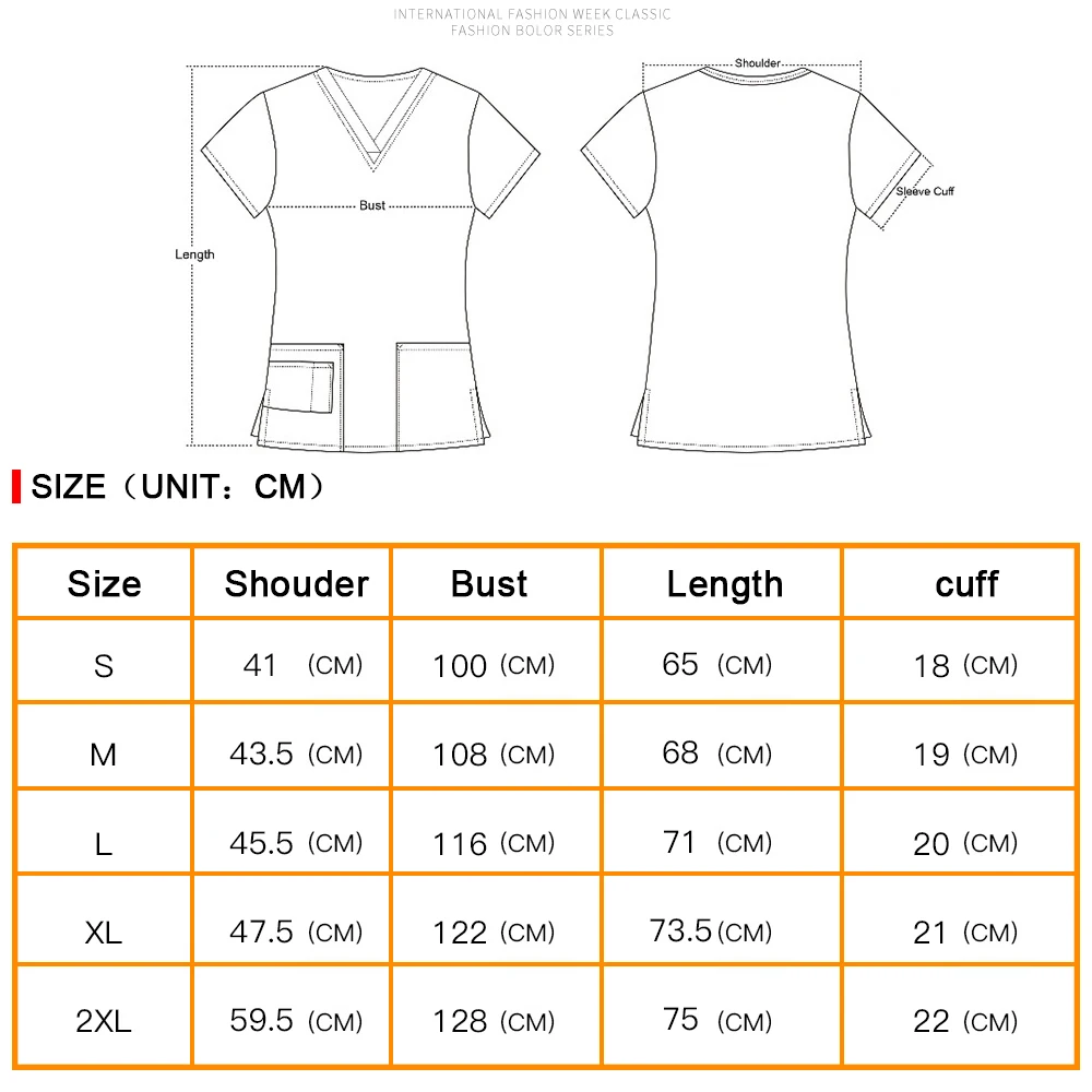 

VIAOLI Summer Fashion Hospital Clothes Design Slim Workwear Salon Uniforms Nurse Uniforms women scrubs (just a top) sailor moon