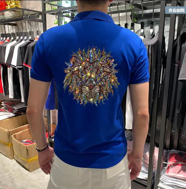 

Мужская рубашка Стразы с коротким рукавом Camisa Polo Slim Fit Новинка Мужская Летняя популярная брендовая однотонная женская Повседневная рубашка