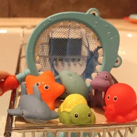 baby fish catching bath toy fishing set children water toys infants floating soft silcone water spouting squeezed call
