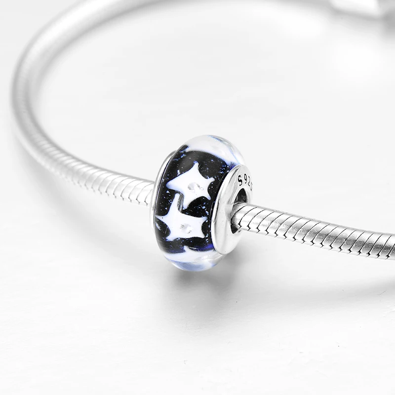 Бусины из муранского стекла с узором в виде звезд | Украшения и аксессуары