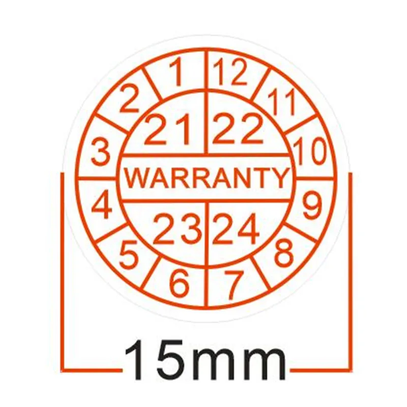 

Wholesale 500pcs/lot Warranty sealing label sticker void if damaged, with years and months, Diameter for 15 mm Free shipping