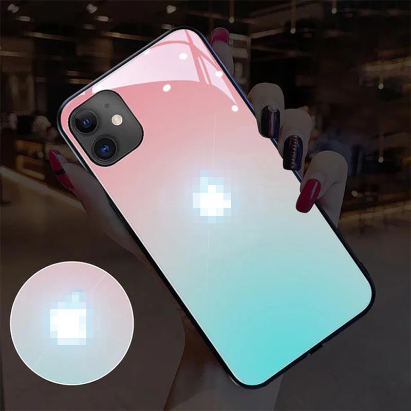 

Phone Case For Apple iPhone 12 11 X XR XS Pro Max 7 8 Plus Mini Back Cover Sound Acoustic Control Protect Shockproof Glass Cover