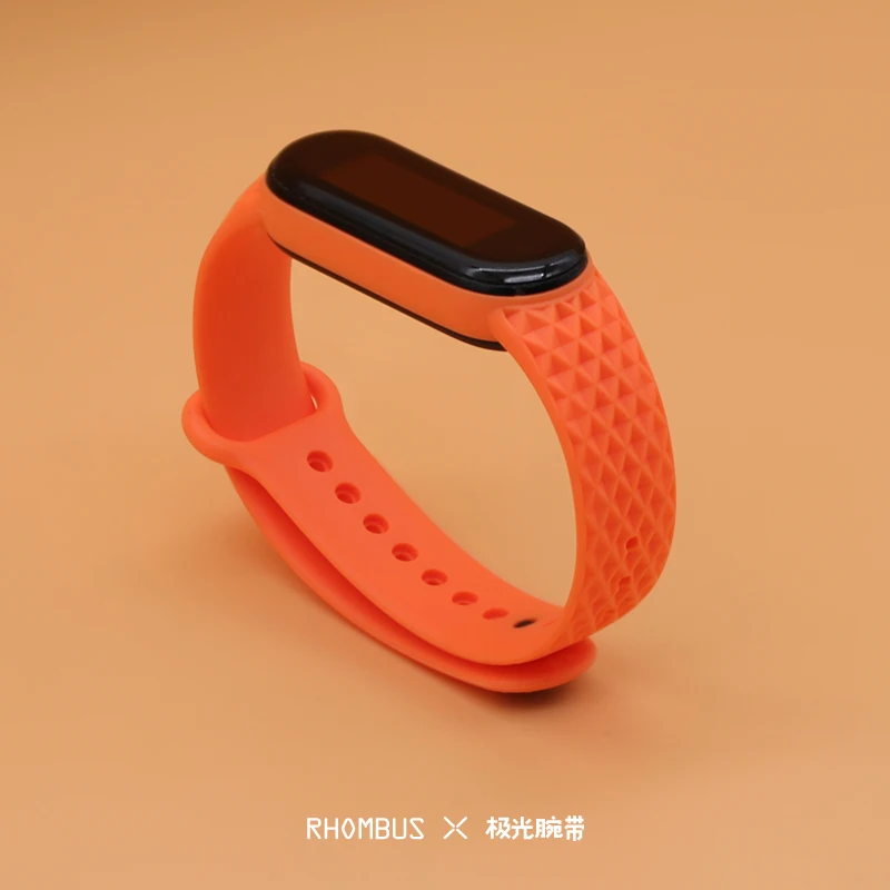 For Mi Band 6 5 4 3 Strap Silicone Rhombus Bracelet Wristbands For Xiaomi Band MI5 Band Mi6 Strap 2021 New Soft Wrist Bracelet