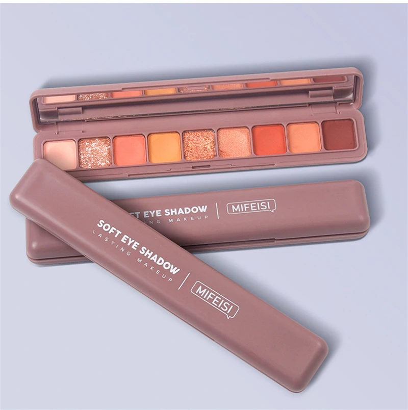 Glitter Eye Shadow Palette Makeup Kit Waterproof 9 Colors Red Nude Matte Pigment Shimmer Colorful Eyeshadow Powder Cosmetics