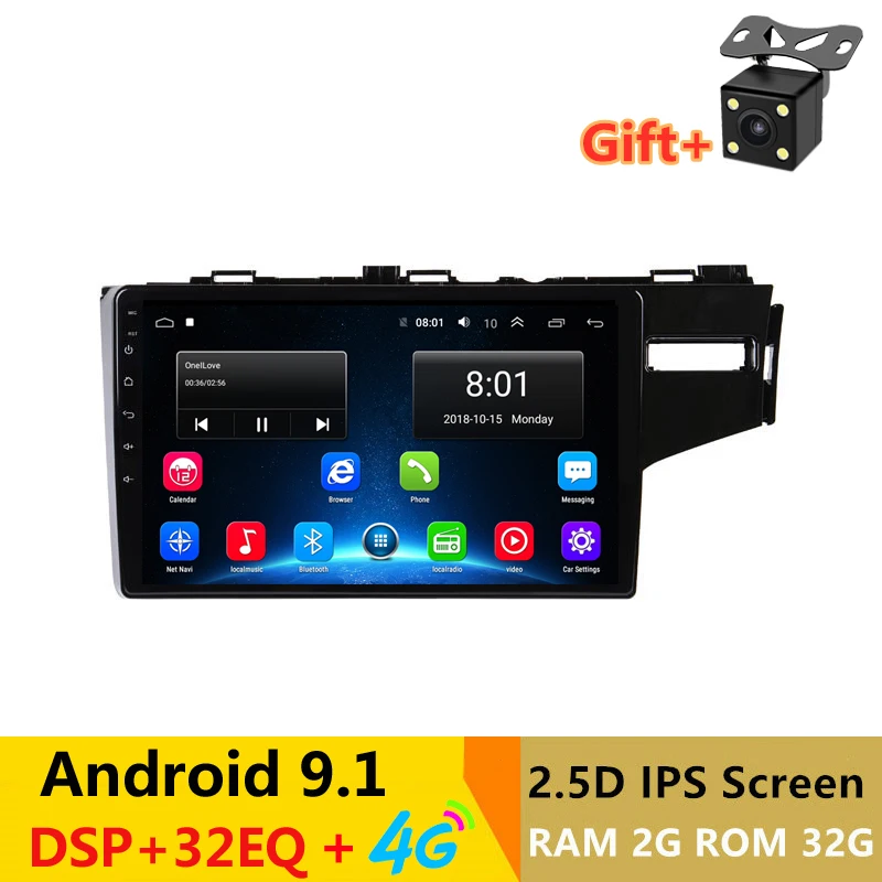 9 &quotAndroid 1 автомобильный DVD видео плеер GPS для RHD Honda Fit 2014 2015 2016 правый Привод радио