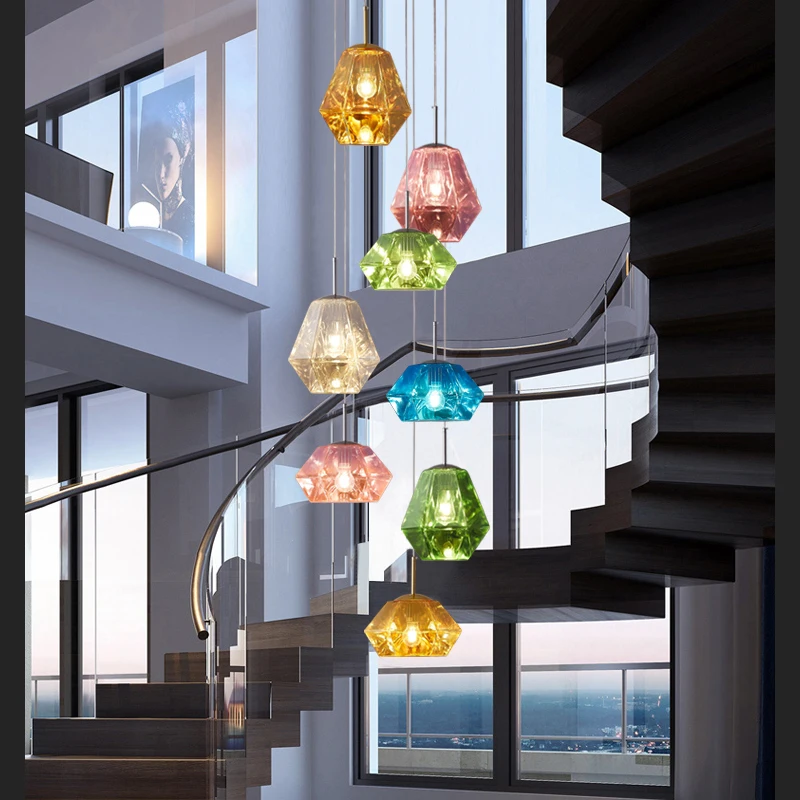 

Nordic Diamond Lava LED Pendant Lights Modern Acrylic Decoration Lighting for Living Room Indoor Hanging Lamp Cafe Home Fixtures