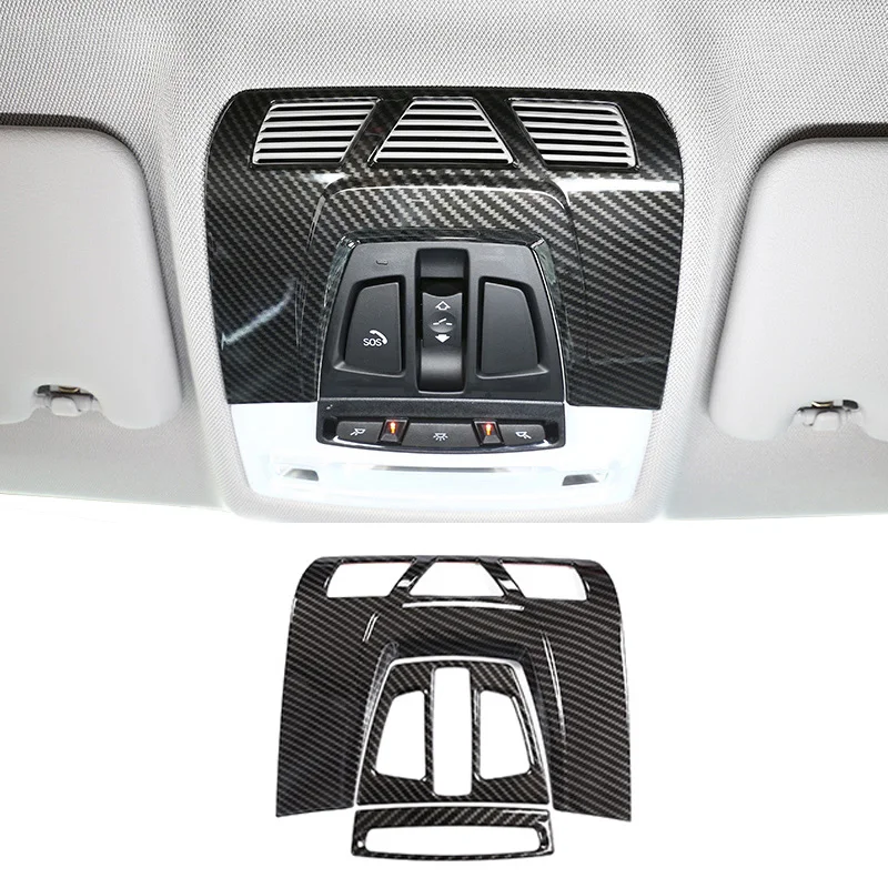 For BMW 1 2 3 4 Series X1 X2 X5 X6 Carbon Fiber Color Car inner Front Reading Light Lamp Panel Cover Trim Interior Roof  Lamp