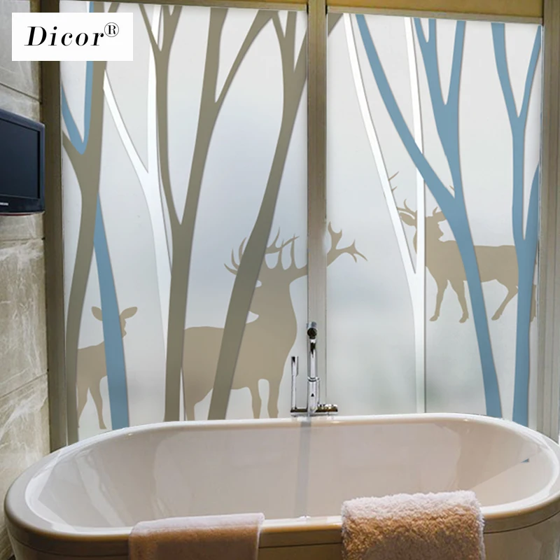 3 вида воздушный шар лося лес стеклянная пленка Окно Матовая Наклейка Искусство