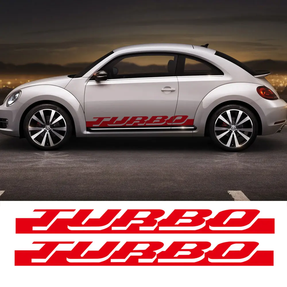 Пара боковых гонок в полоску наклейки для Volkswagen Beetle Turbo графические 2010 2016