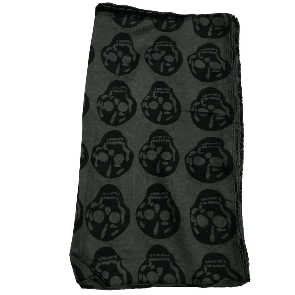 Осенний женский череп шарф с принтом для женщин из хлопка и льна Летняя Пляжная