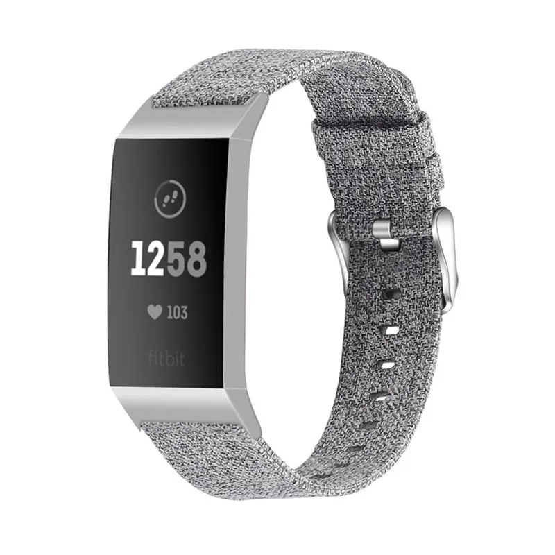Нейлоновый холщовый браслет ремешок для Fitbit заряд 3 4 Смарт-часы с заменой ремешка