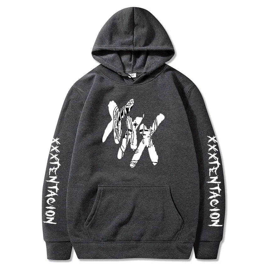 darkgrey116-121 XXXTentacion толстовки для мужчин/женщин Повседневный пуловер уличная Толстовка Sudadera Hombre Harajuku Мужской капюшон Crewneck 3XL - Цвет: darkgrey116-121