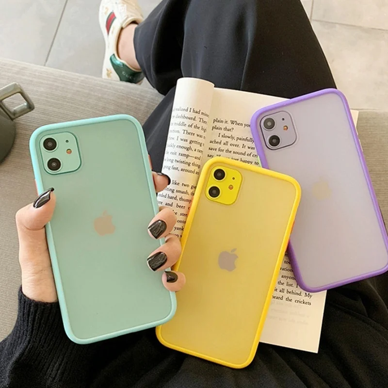 Mint Hybrid Simple Matte Bumper Phone Case for iphone 11 Pro Max XR X XS 6S 8 7 Plus Shockproof Soft TPU Silicon Clear Cover |