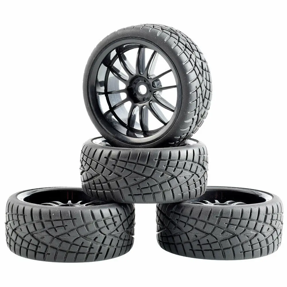 6031B-8001 RC 6031-8001 Speed Tires insert sponge& Wheel 4PCS For HSP 1/10 1:10 Touring Car - Color: 6031B-8001