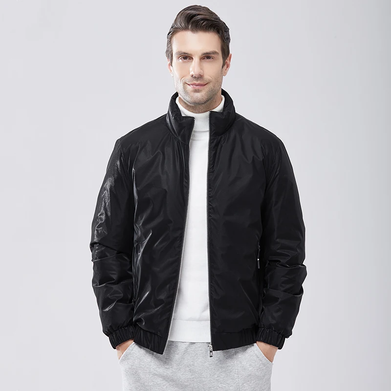 

Мужской пуховик с воротником-стойкой, белый пуховик для молодежи среднего возраста, модная брендовая Красивая Повседневная зимняя одежда, ...