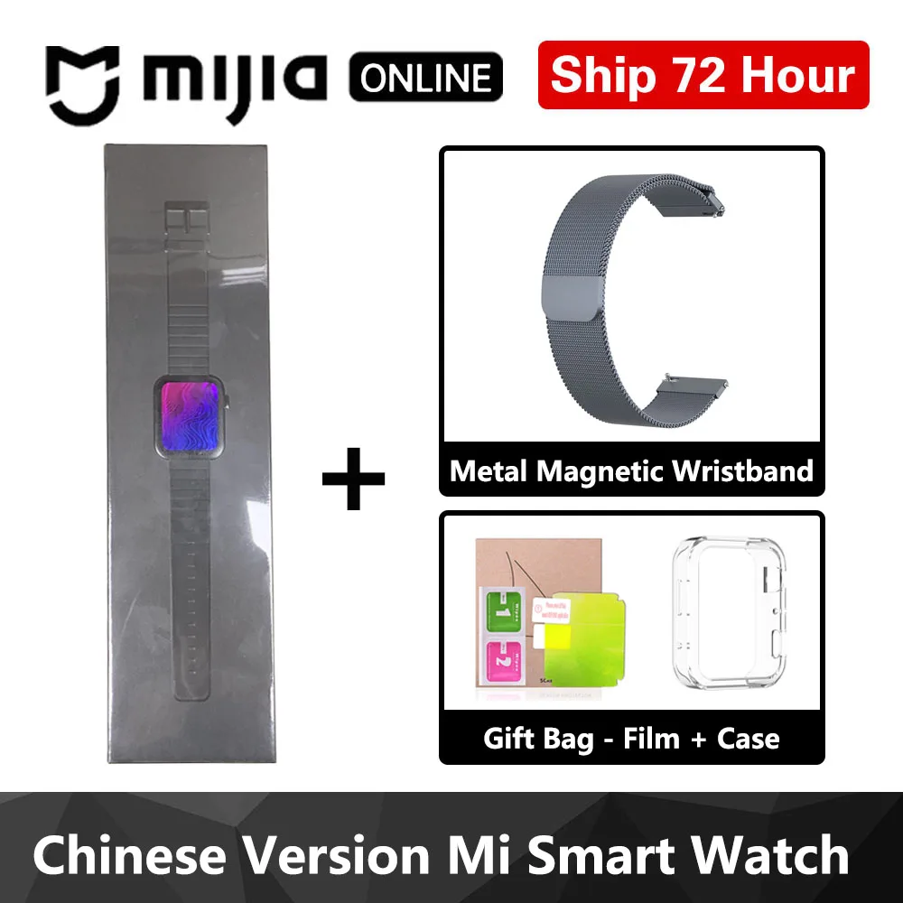 Black with Strap Xiaomi Mi Смарт-часы gps NFC wifi ESIM PhoneCall браслет Android наручные часы Спорт Bluetooth фитнес монитор сердечного ритма трекер - Цвет: Black with Strap