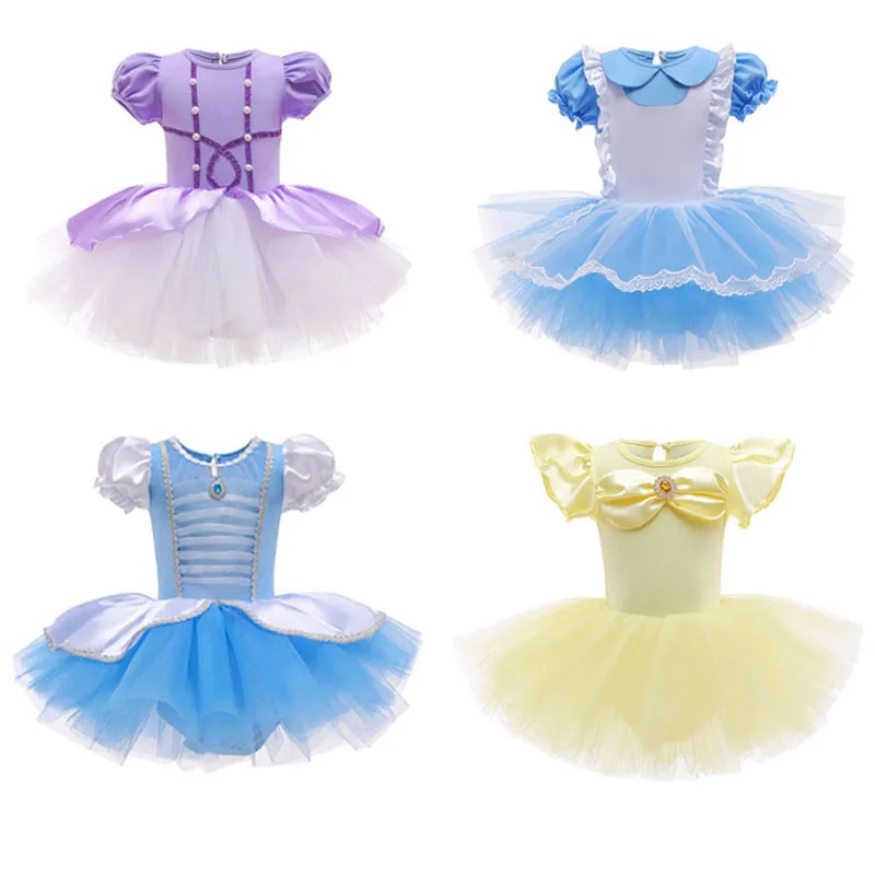 Girls Cinderella Sofia Belle Ariel Dress Up Costume Kids Summer Tutu Ballet Dance Dress Child Halloween Cosplay Princess Dresses