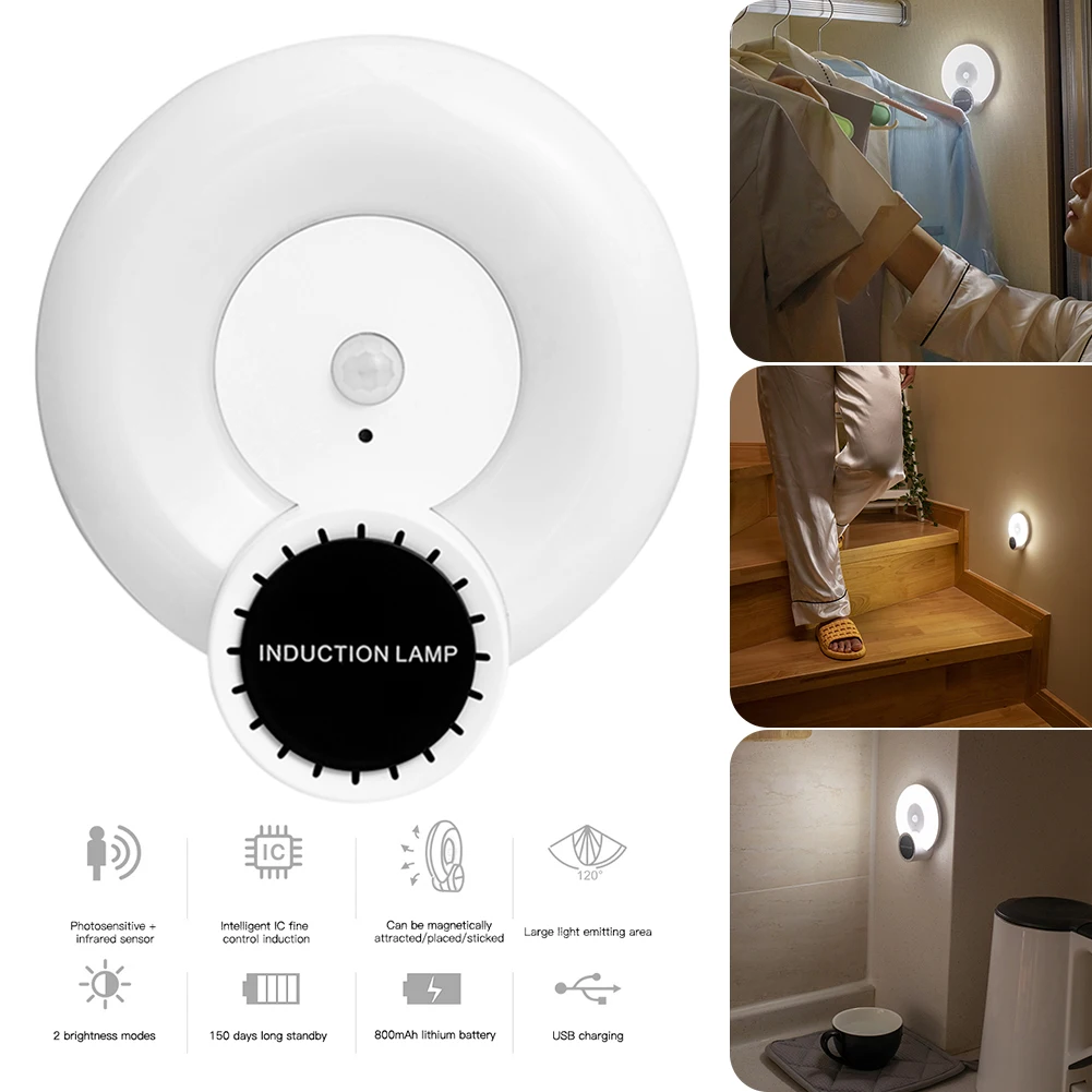 

Aromatherapy Human Induction Lamp Magnetic Absorption Control Switch USB Cabinet Lamp LED Table Lamp Bedside Night Light