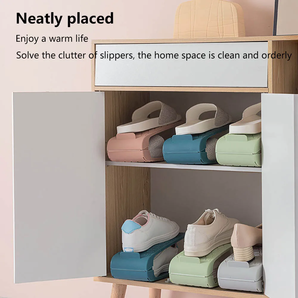 

Adjustable Shoe Rack Shoe Organizer Shoe Bracket Double Layer Space Saving Household Shoe Rack Slippers Shelf